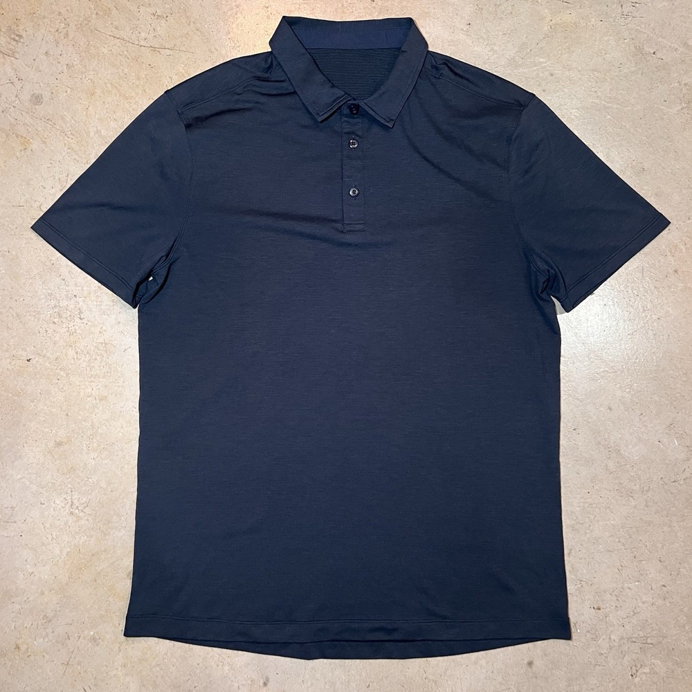 Lululemon Evolution Polo Shirt Mens XL Black Golf Performance Stretch Athletic